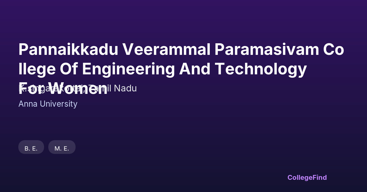 pannaikkadu veerammal paramasivam college of engineering and technology for women