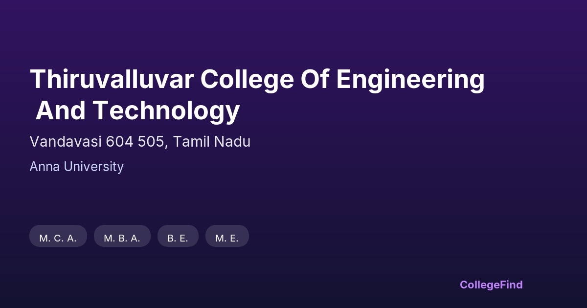 thiruvalluvar college of engineering and technology