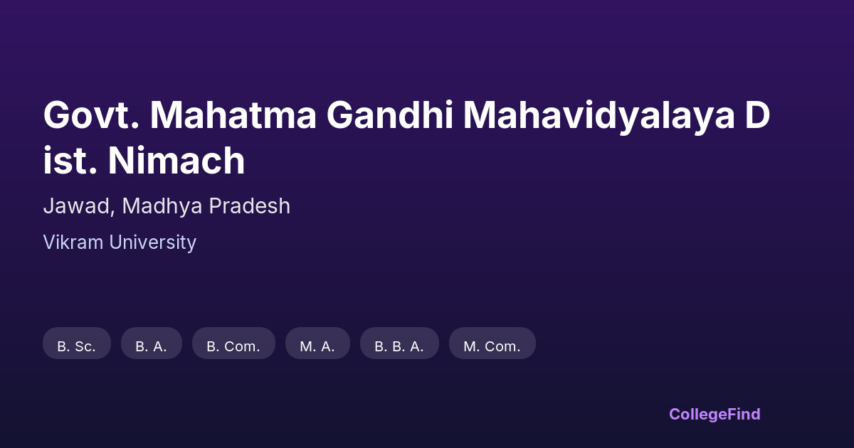 govt. mahatma gandhi mahavidyalaya dist. nimach