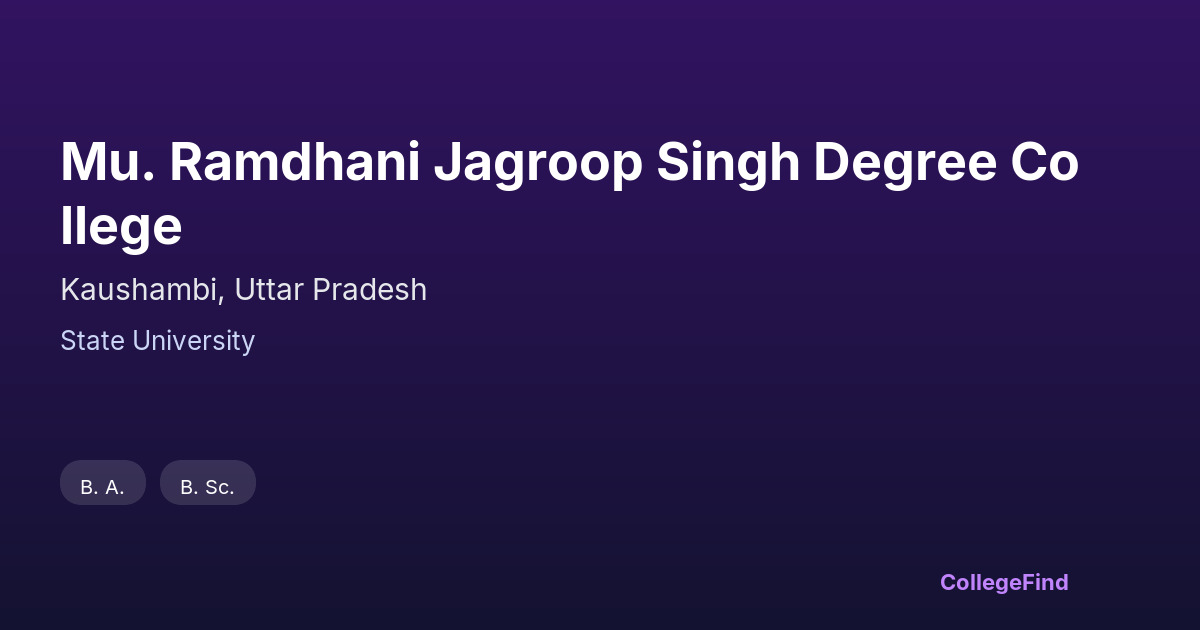 mu. ramdhani jagroop singh degree college