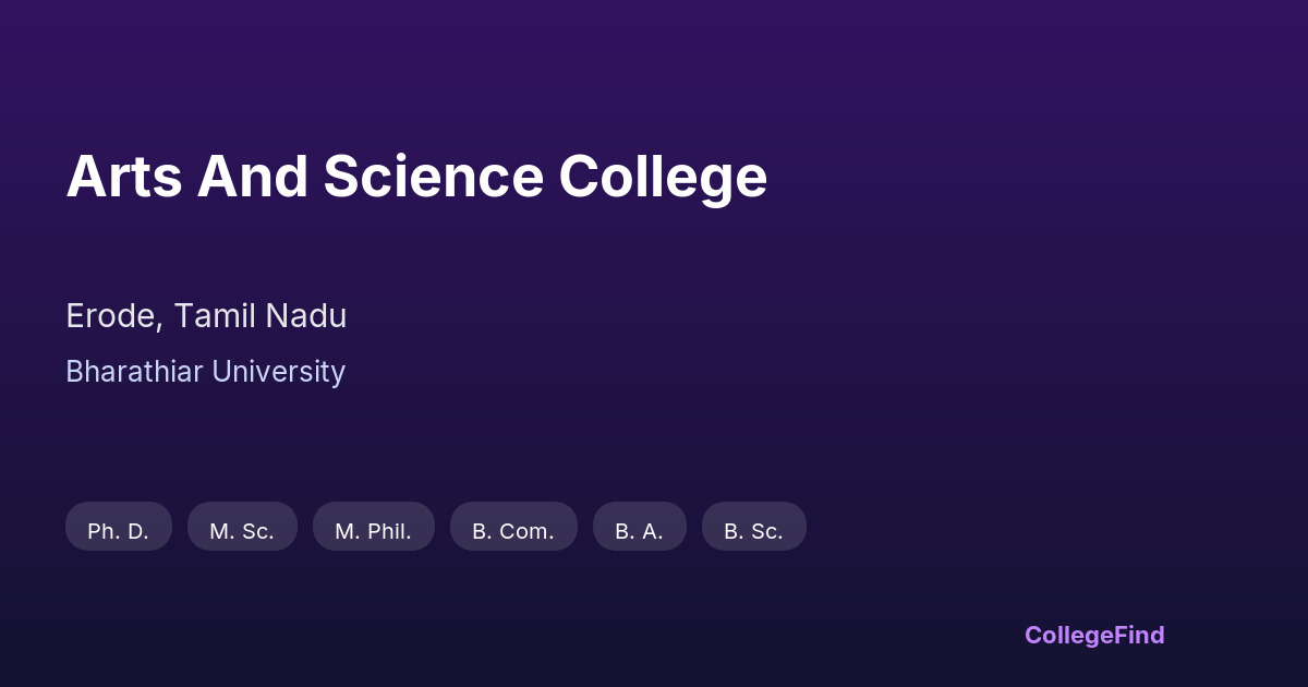 arts and science college