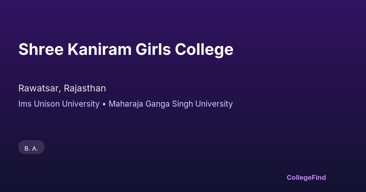 shree kaniram girls college