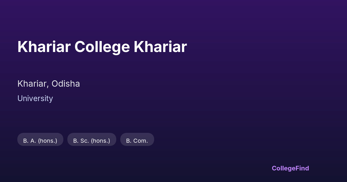 khariar college khariar