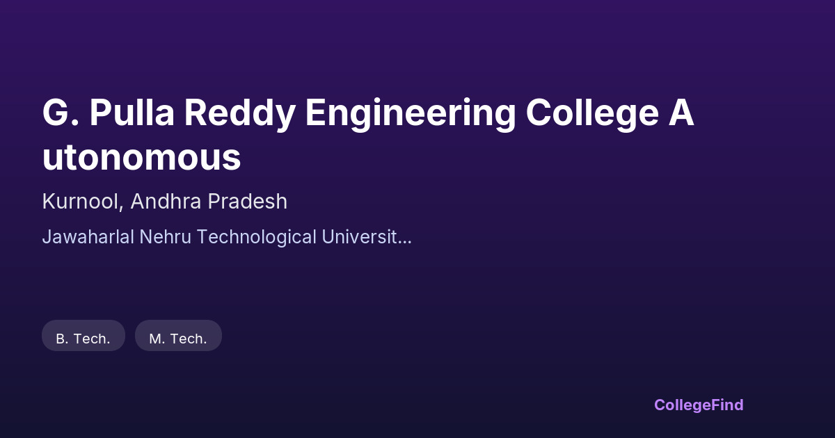 g. pulla reddy engineering college autonomous