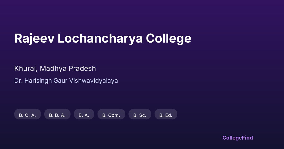 rajeev lochancharya college