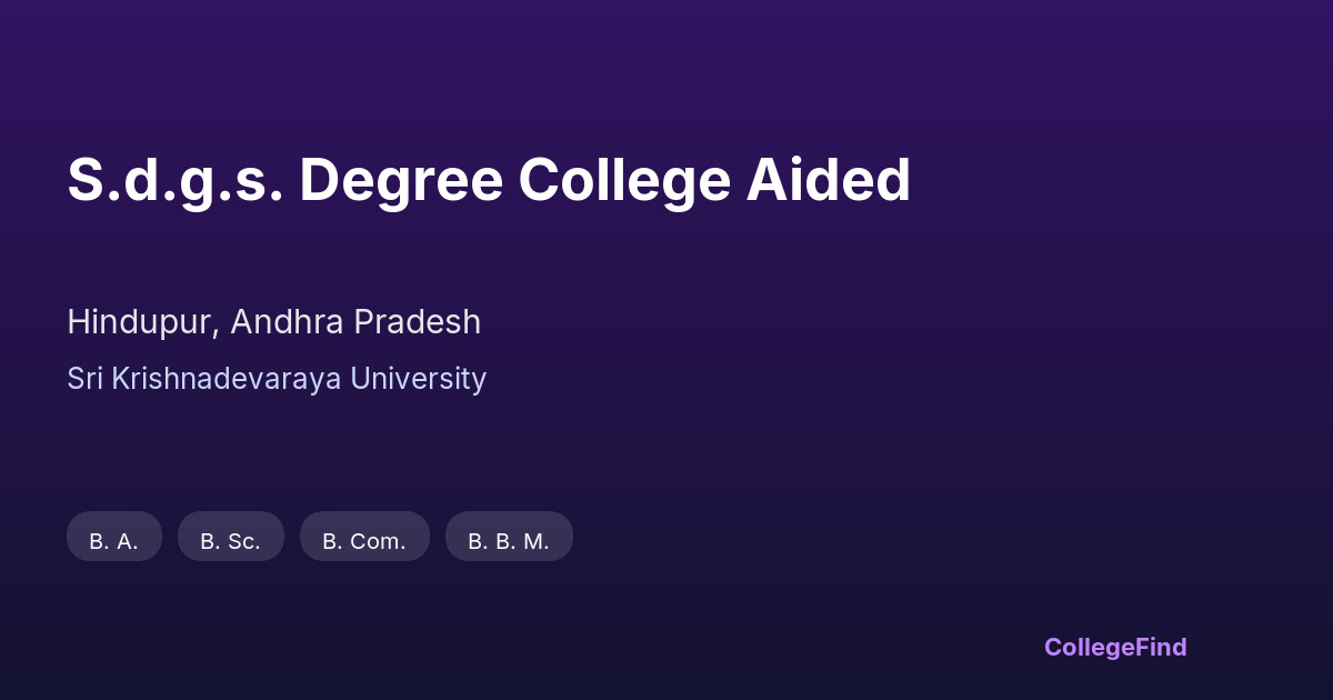 s.d.g.s. degree college aided
