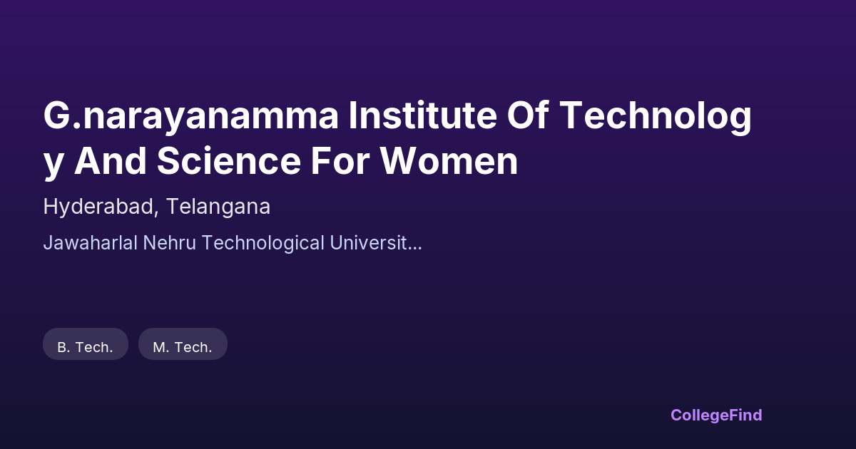 g.narayanamma institute of technology and science for women