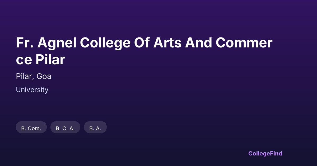 fr. agnel college of arts and commerce pilar