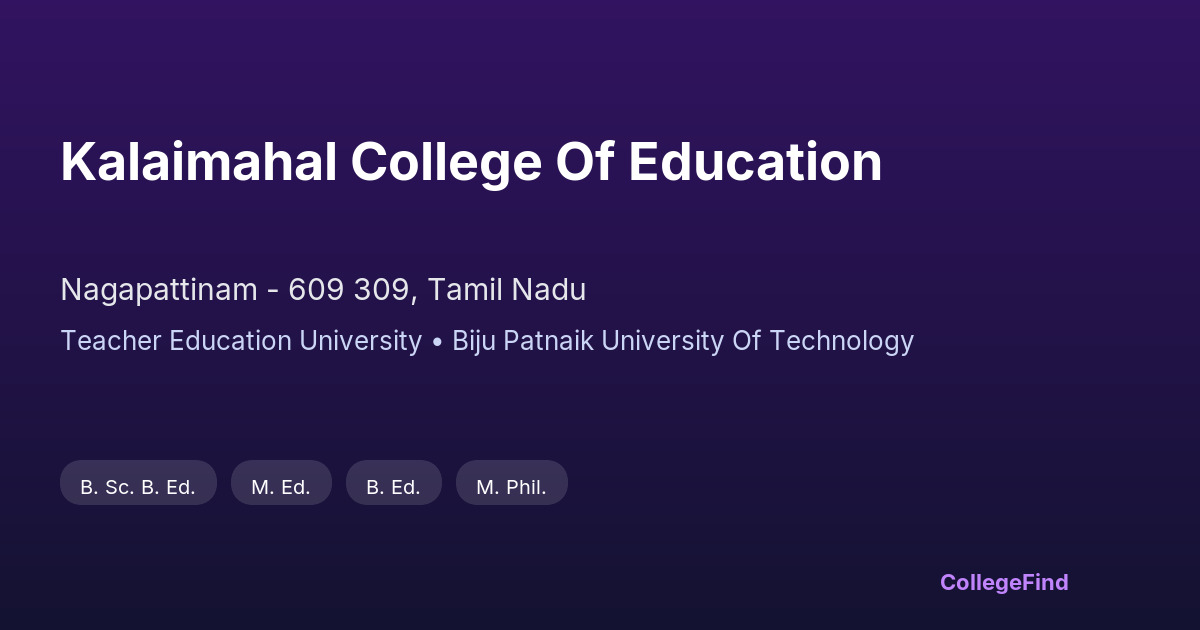 kalaimahal college of education