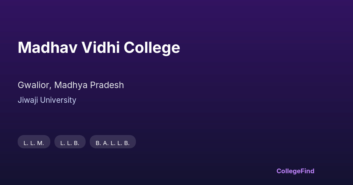madhav vidhi college