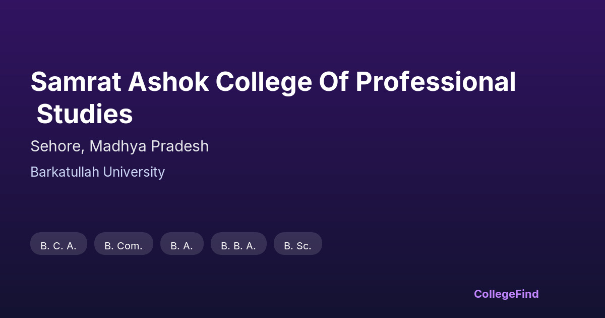 samrat ashok college of professional studies
