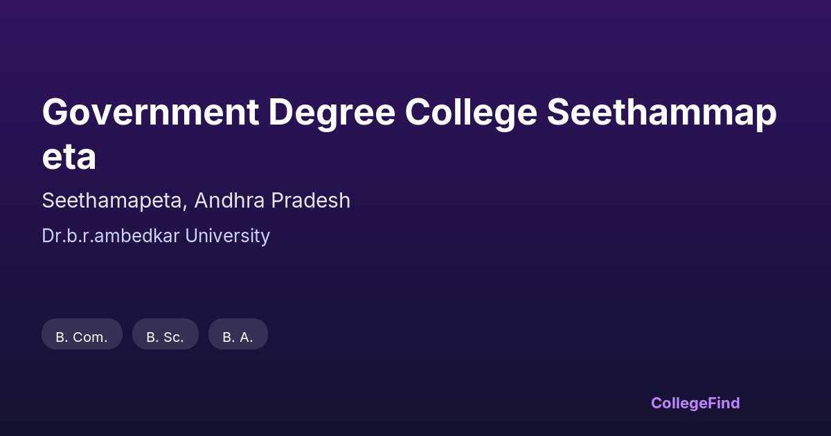 government degree college seethammapeta