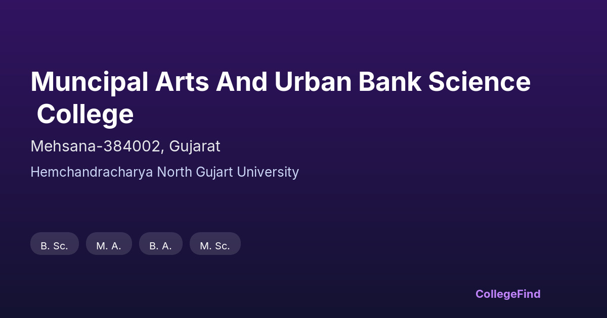 muncipal arts and urban bank science college