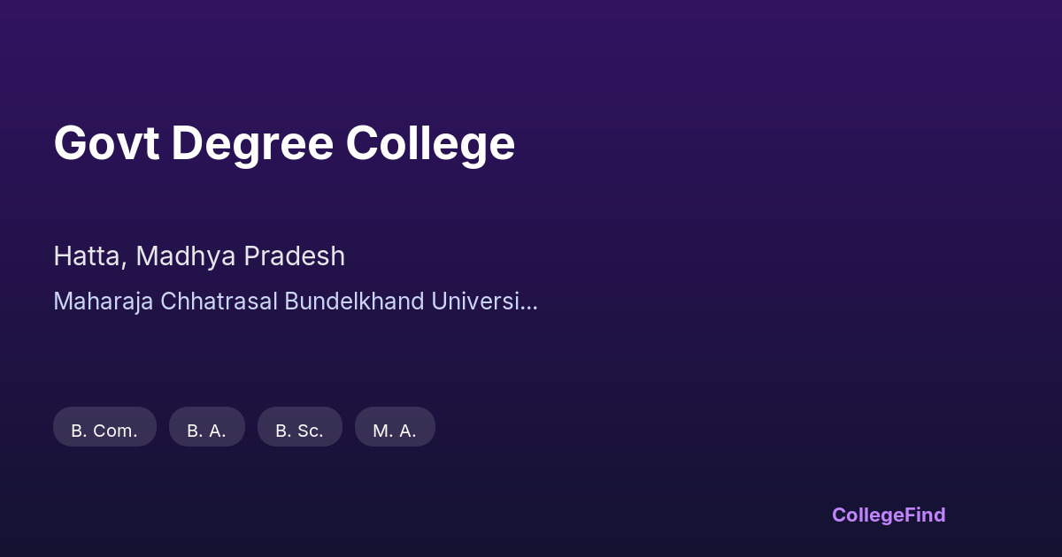 govt degree college