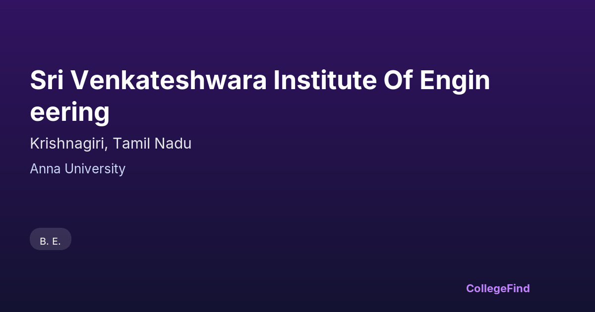 sri venkateshwara institute of engineering