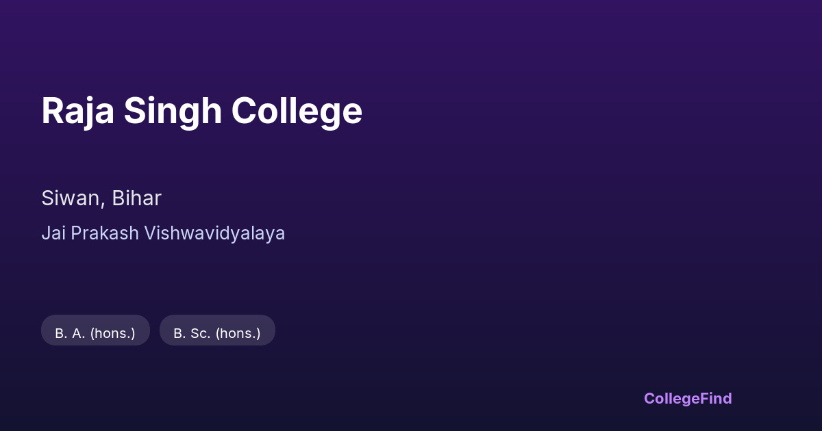 raja singh college