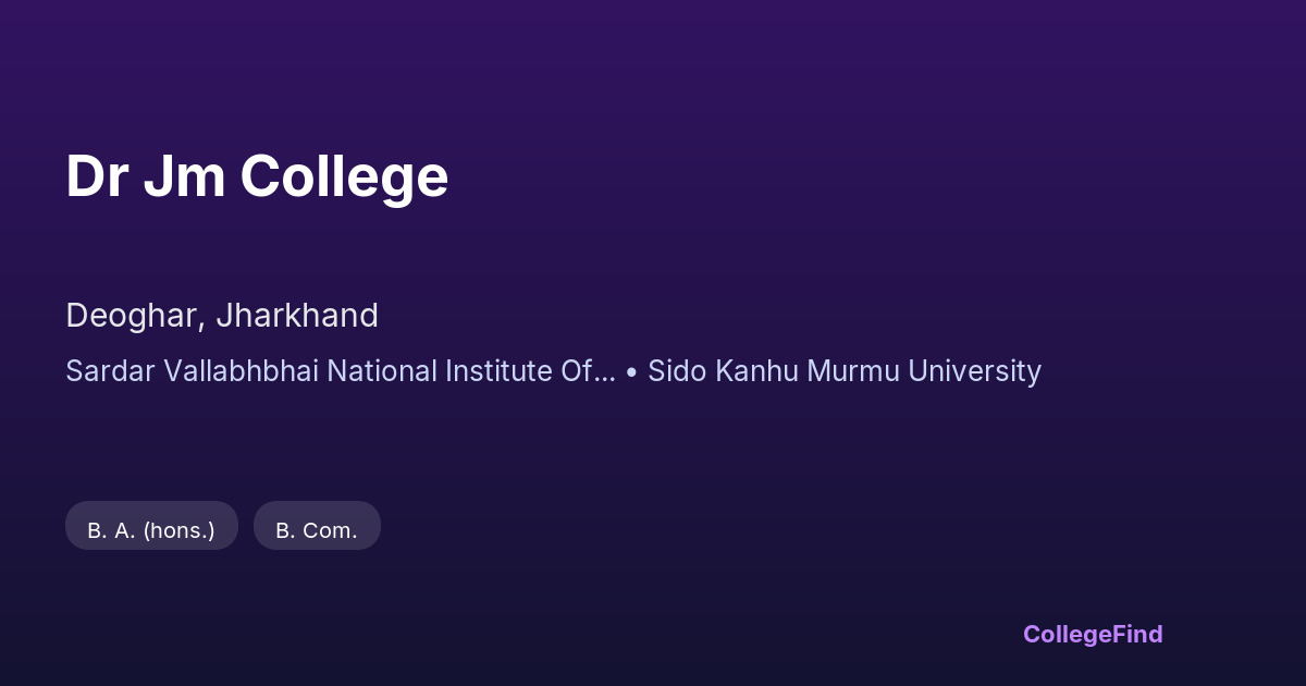 dr jm college