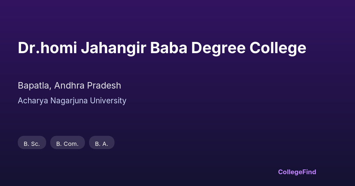 dr.homi jahangir baba degree college
