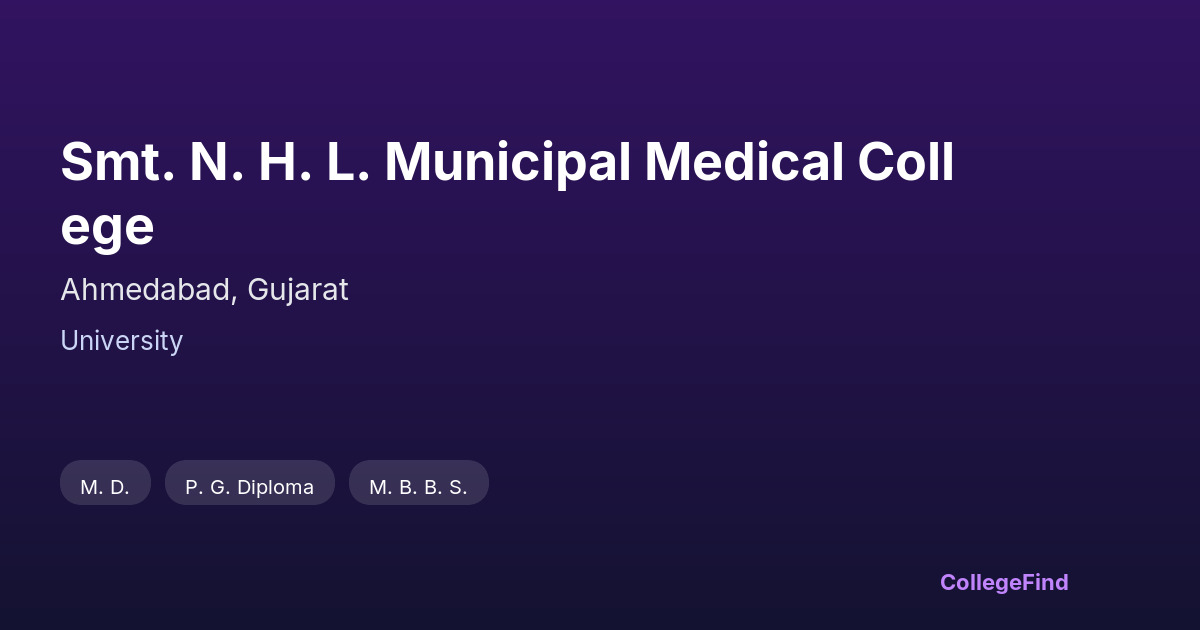 smt. n. h. l. municipal medical college