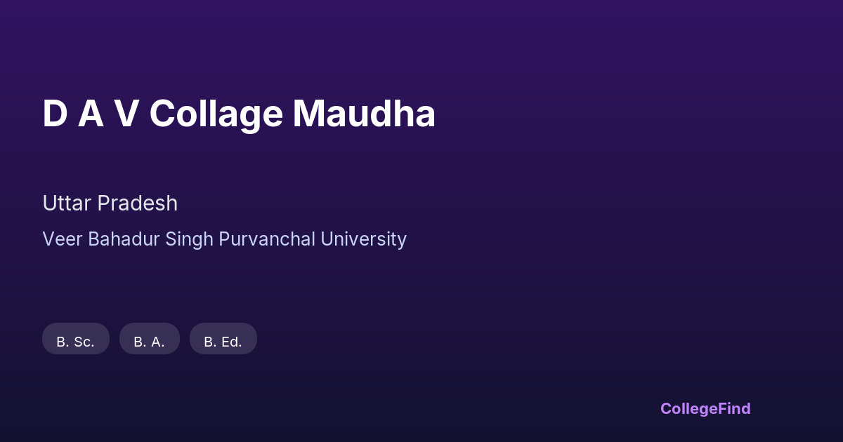 d a v collage maudha