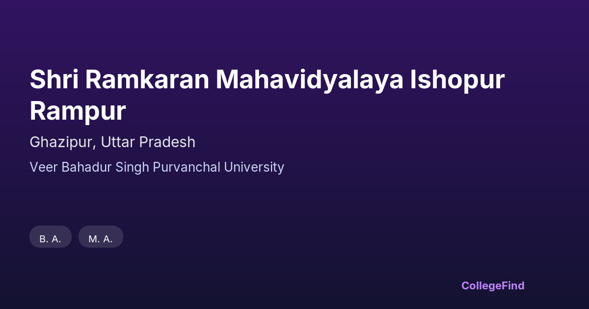 shri ramkaran mahavidyalaya ishopur rampur