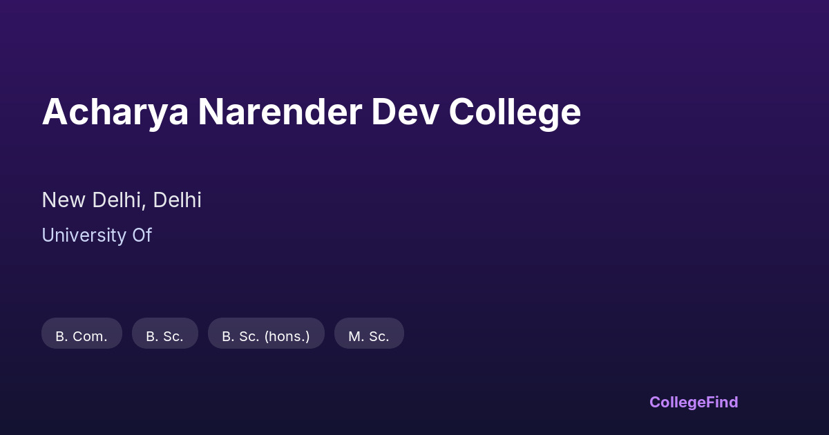 acharya narender dev college