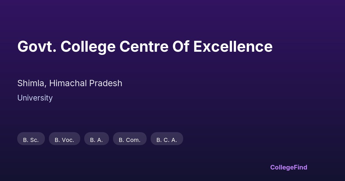 govt. college centre of excellence
