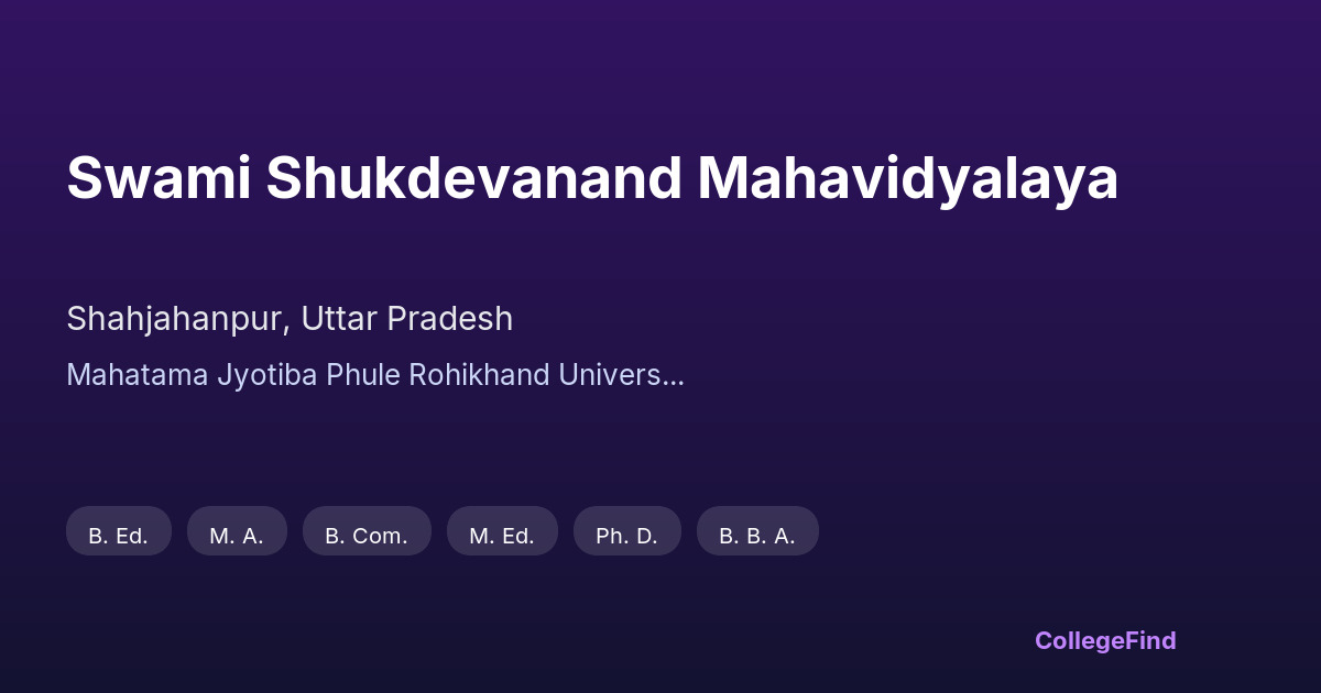 swami shukdevanand mahavidyalaya