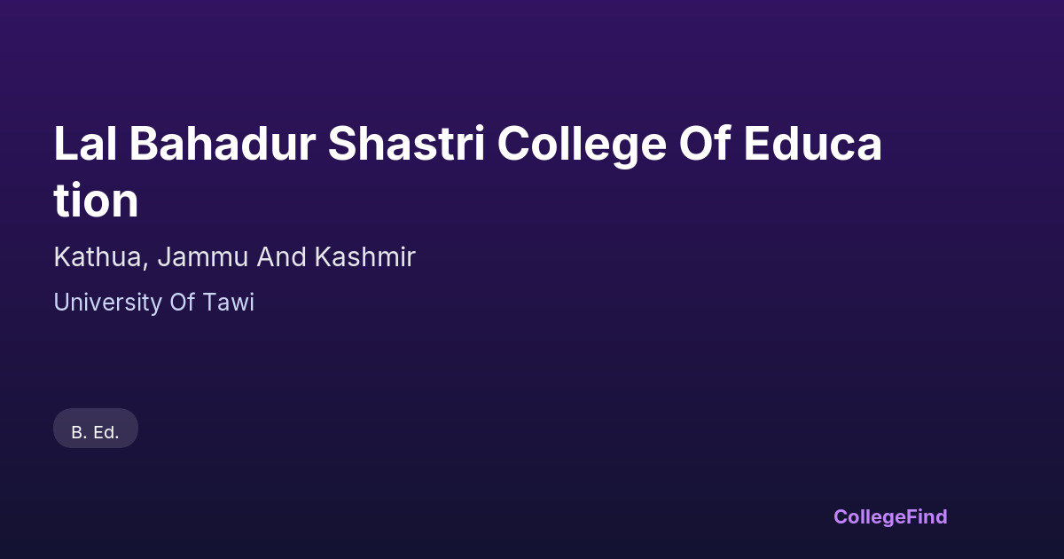 lal bahadur shastri college of education