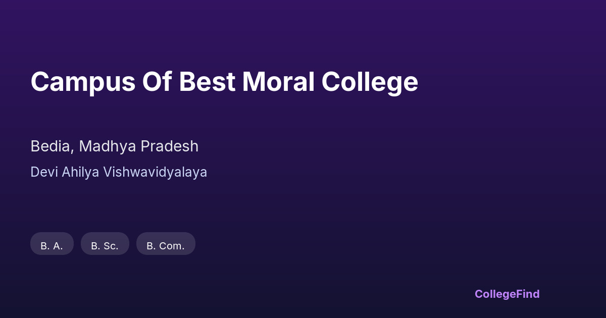 campus of best moral college