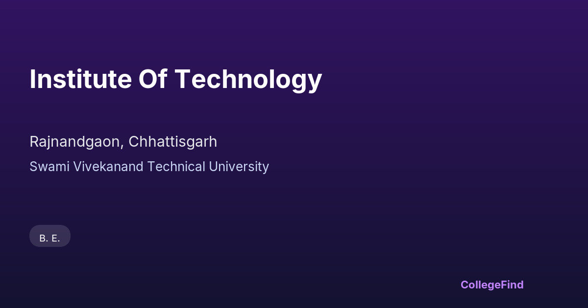 institute of technology
