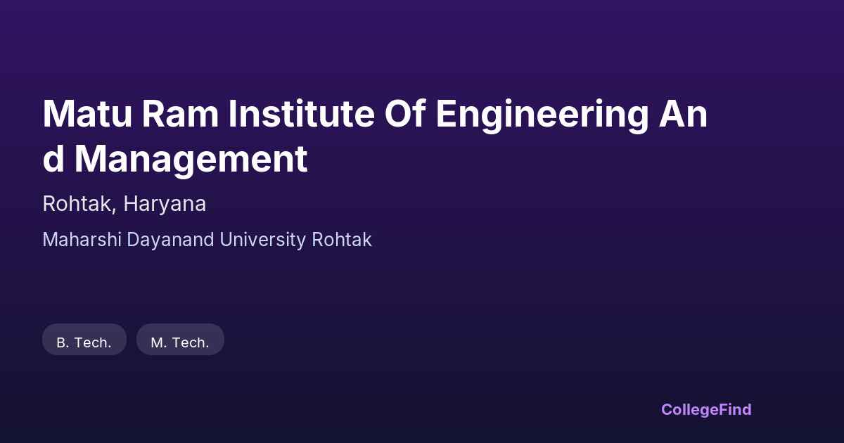 matu ram institute of engineering and management