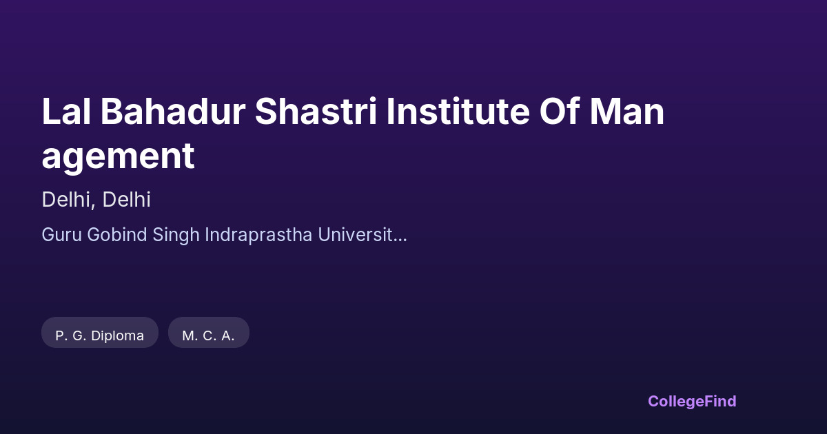 lal bahadur shastri institute of management