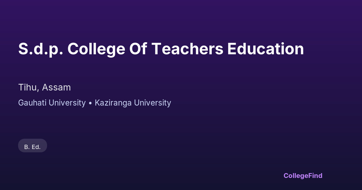 s.d.p. college of teachers education