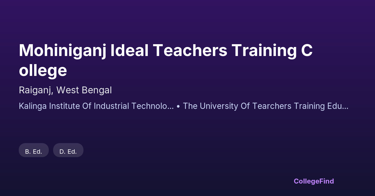 mohiniganj ideal teachers training college