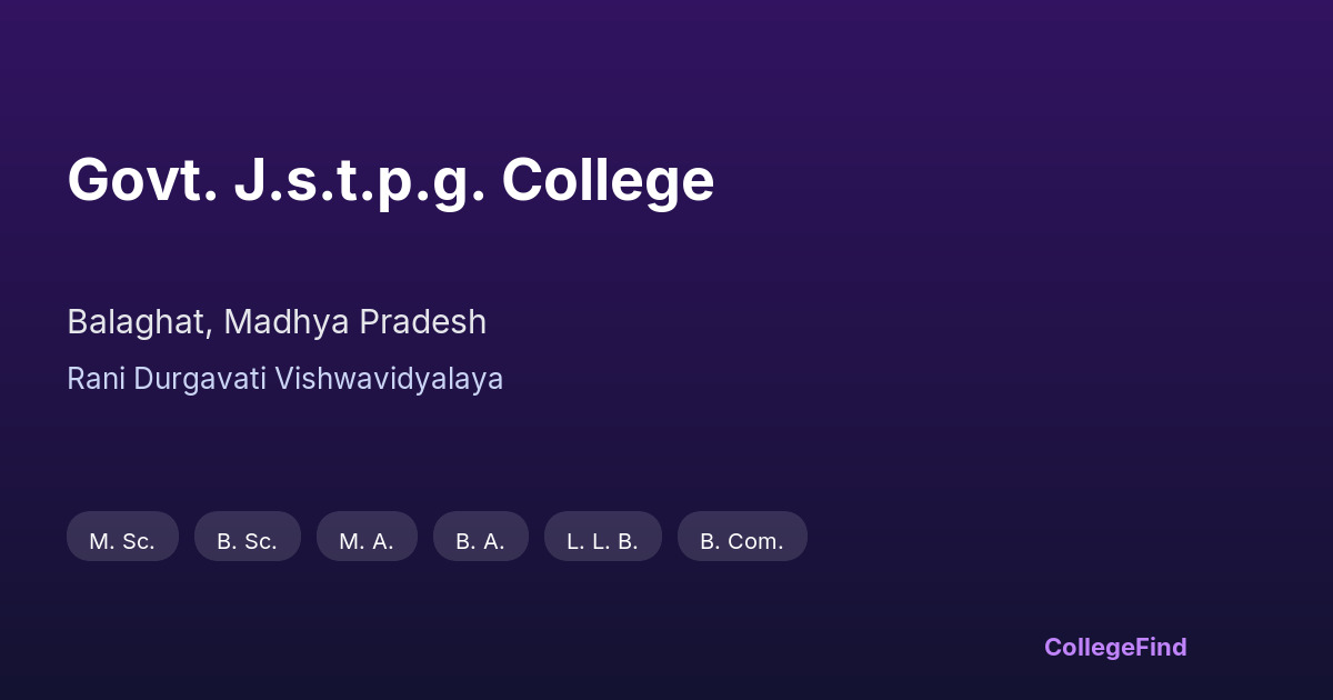 govt. j.s.t.p.g. college