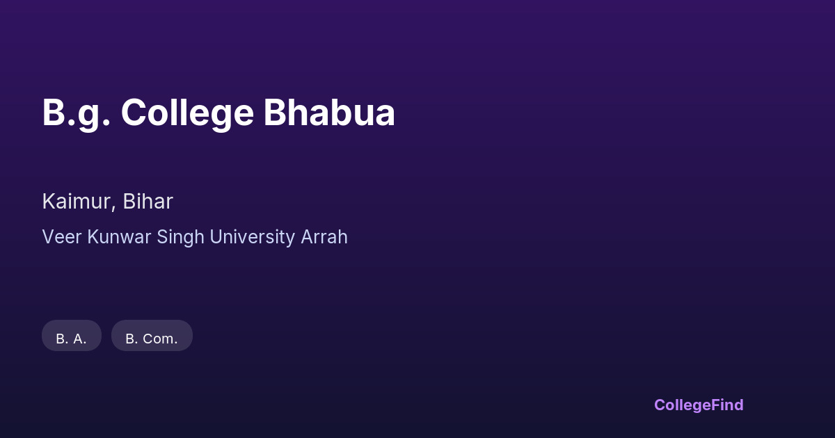 b.g. college bhabua