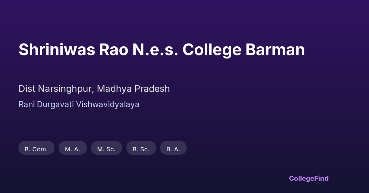 shriniwas rao n.e.s. college barman