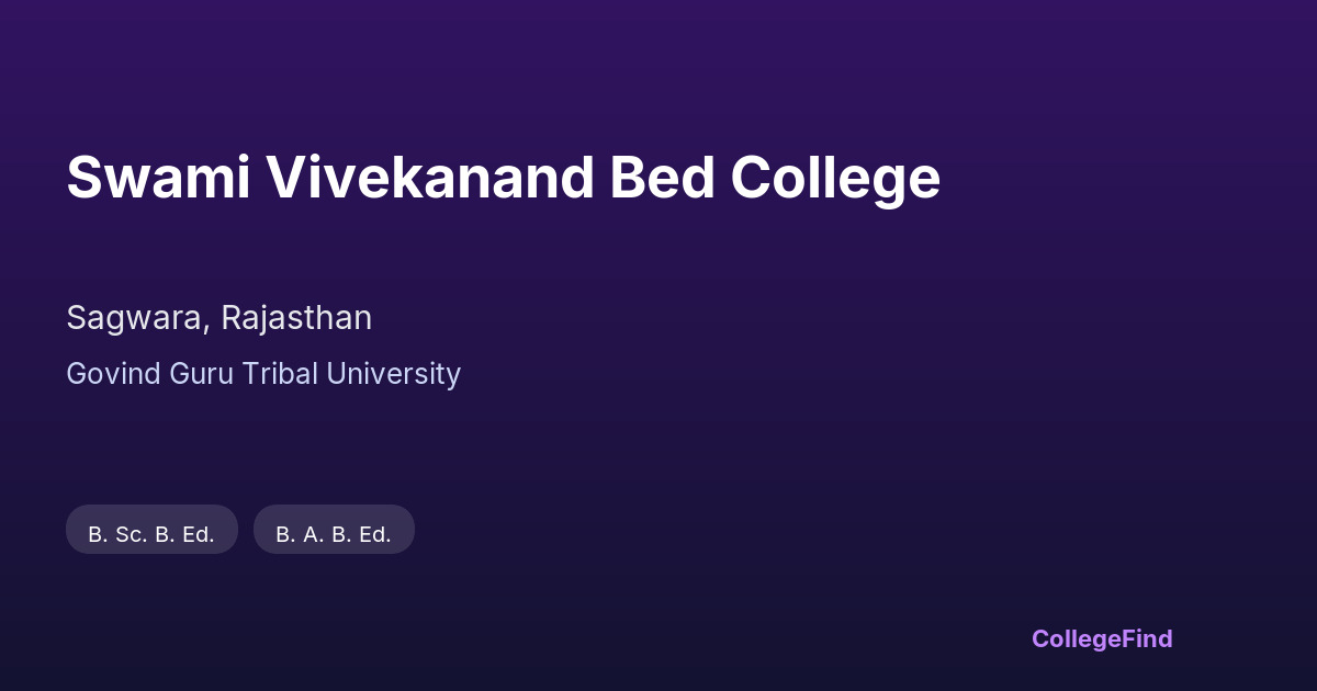 swami vivekanand bed college
