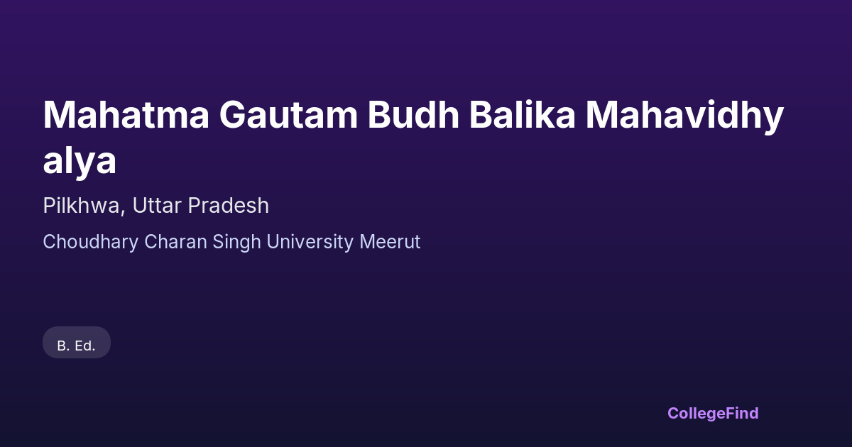mahatma gautam budh balika mahavidhyalya
