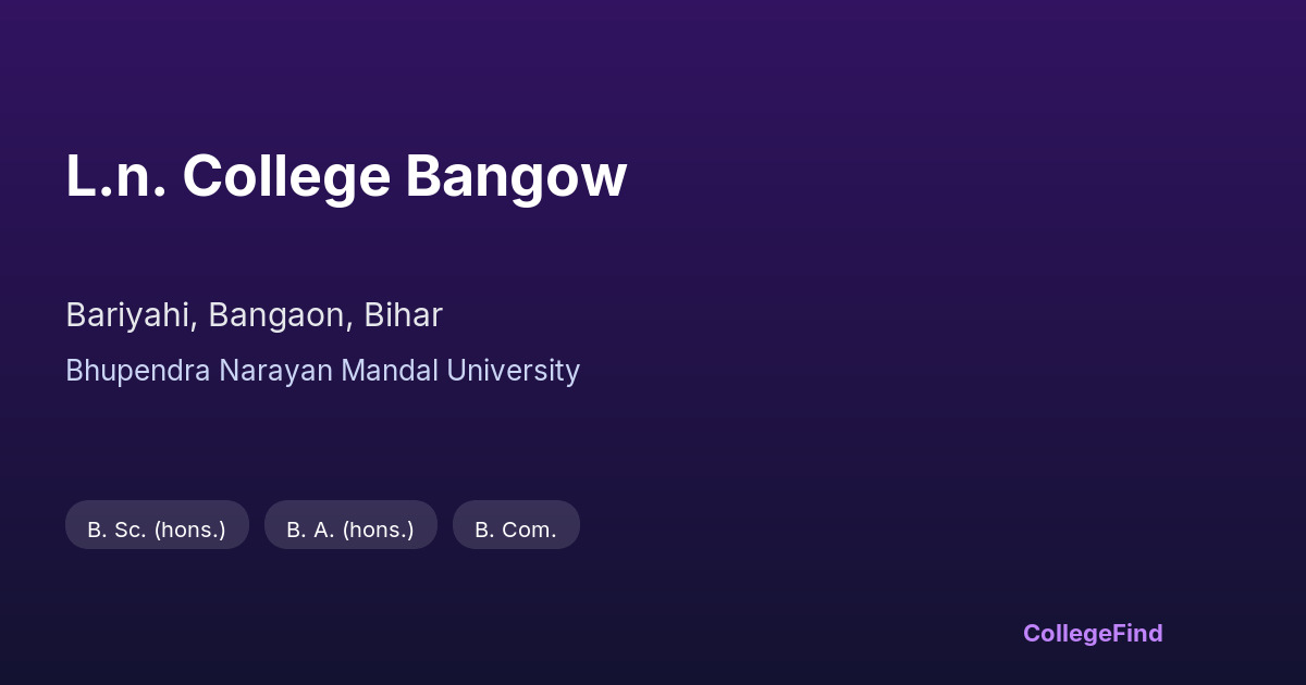 l.n. college bangow