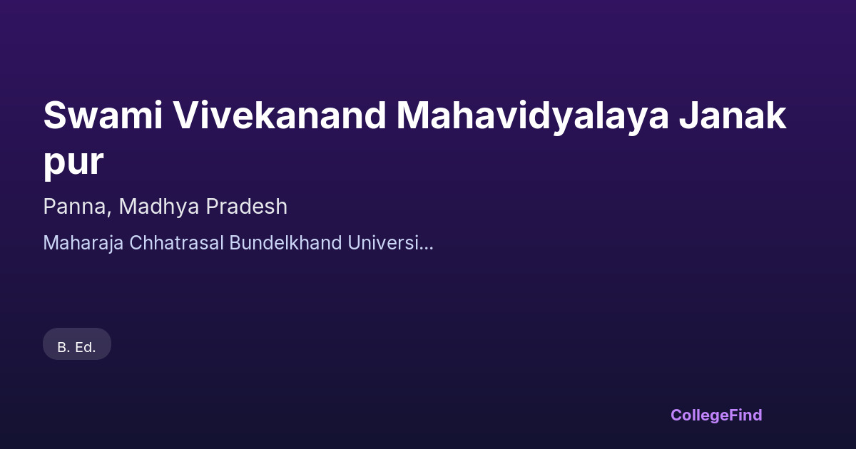 swami vivekanand mahavidyalaya janakpur