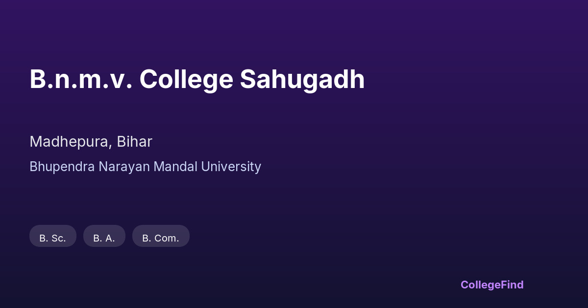 b.n.m.v. college sahugadh