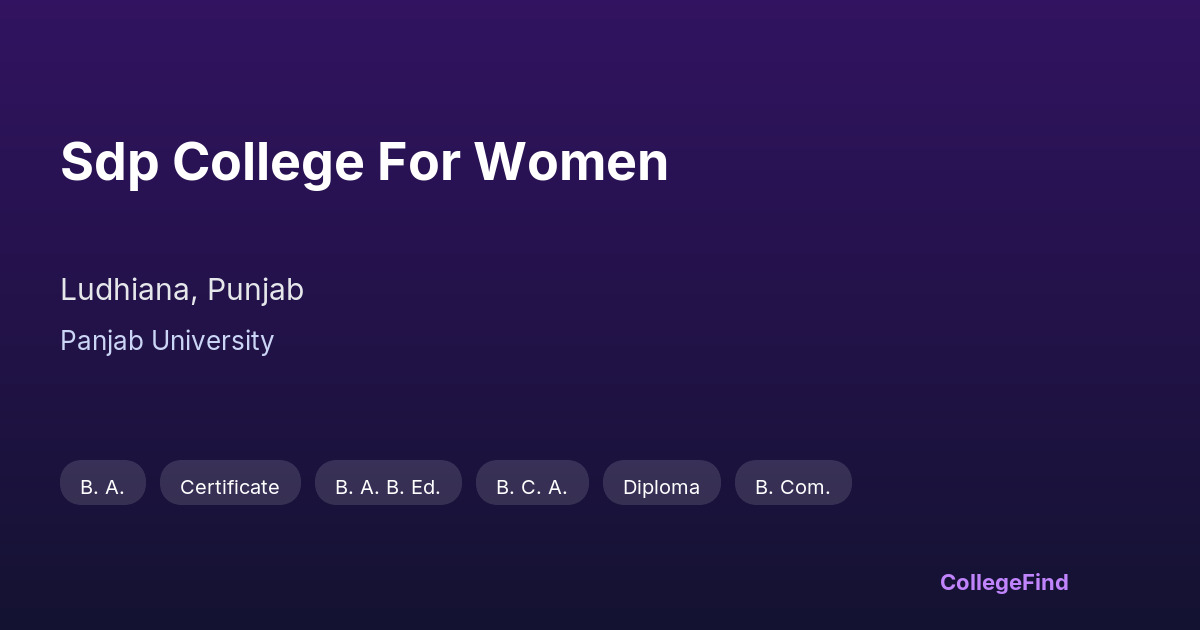 sdp college for women