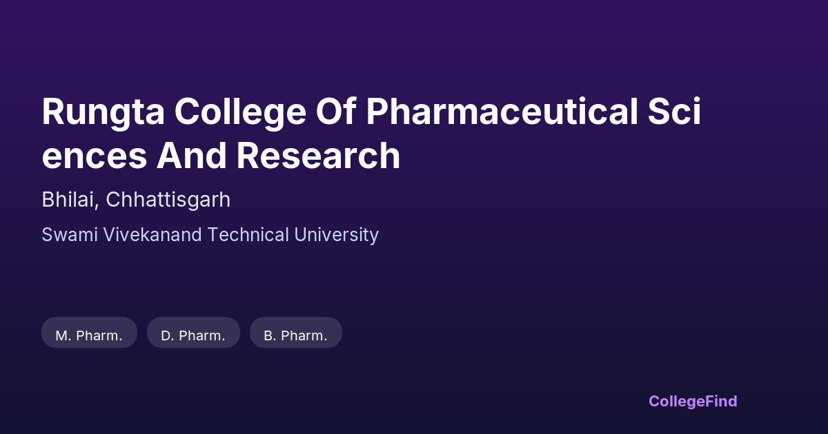 rungta college of pharmaceutical sciences and research