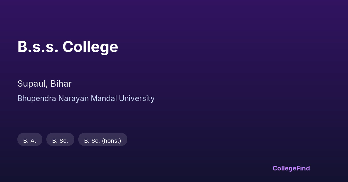b.s.s. college