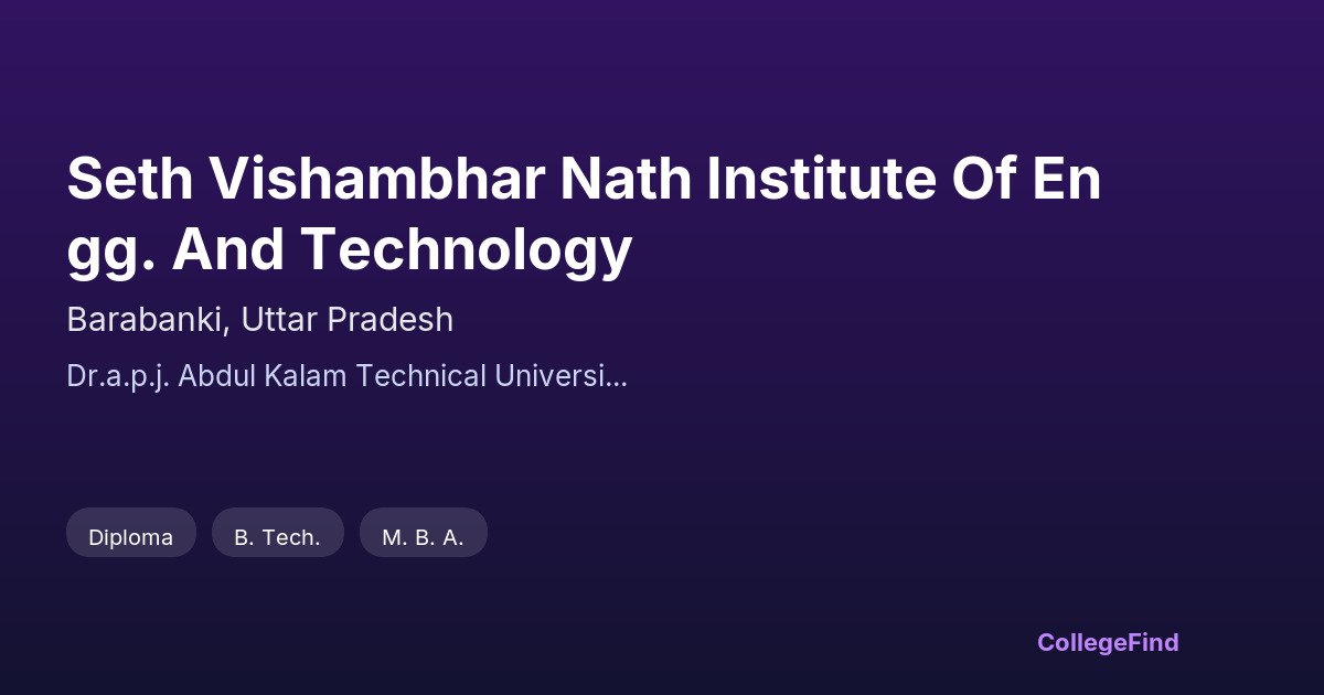 seth vishambhar nath institute of engg. and technology
