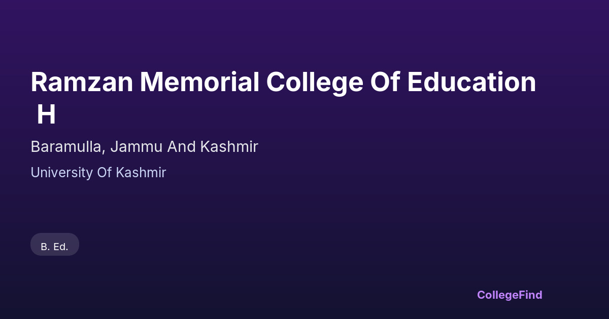 ramzan memorial college of education h
