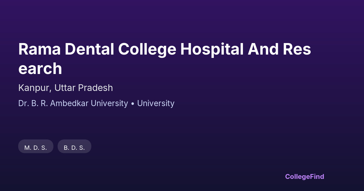 rama dental college hospital and research