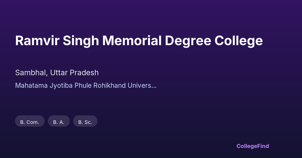 ramvir singh memorial degree college